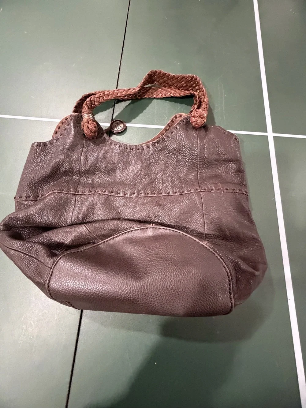 The Sak Brown Braided-Handle Hobo Bag